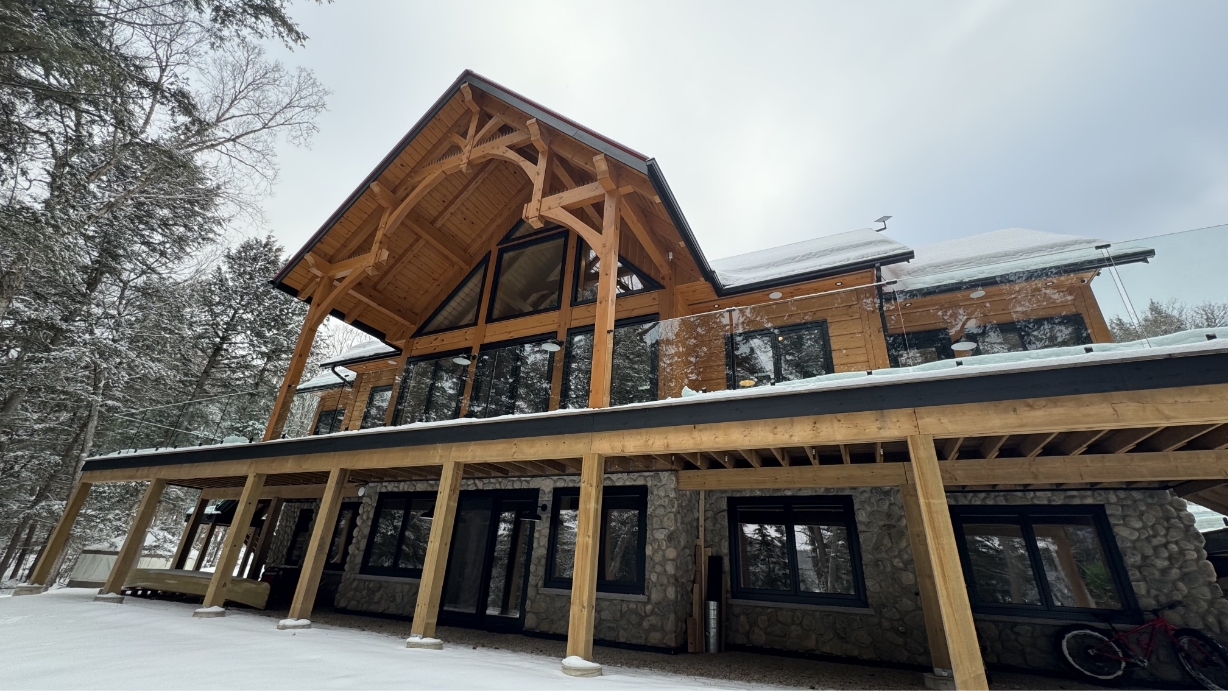 View of a cottage in winter