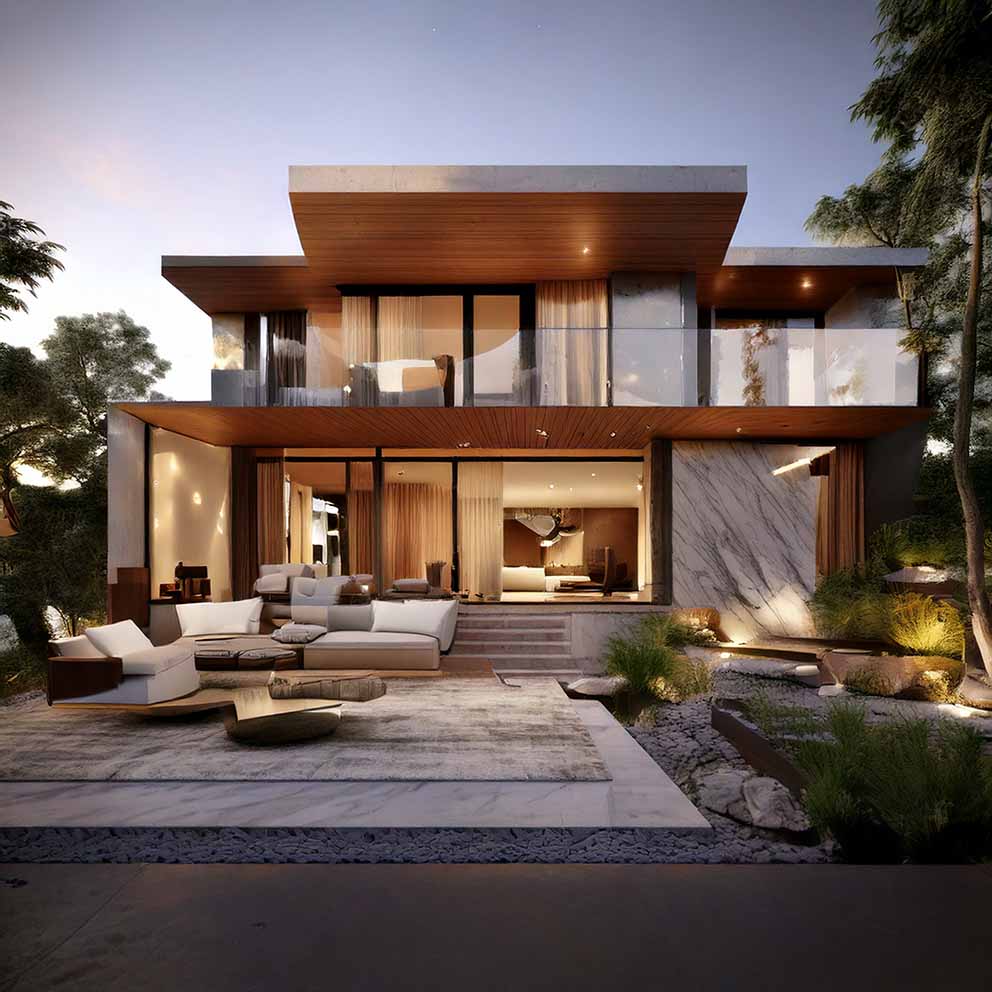 Front view of a cottage